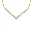 thumbnail image 1 of 14k Yellow and White Gold 2 cttw Diamond "V" Shape Statment 18" Necklace (H-I,SI2-I1), 1 of 7