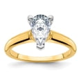 thumbnail image 1 of 14k Yellow and White Gold Engagement Ring Two Toned 12x8mm PEAR Colorless Moissanite Solitaire Size 6.5 (3.57 cttw.), 1 of 2
