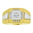 thumbnail image 1 of 14k Yellow and White Gold, Fancy Ring Men Guy Gent Created CZ Signet Design Size 10.5, 1 of 3