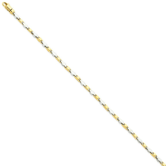 14k Yellow and White Gold Two-tone 2.25mm Fancy Link Chain Length 8 Inch