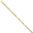 thumbnail image 1 of 14k Yellow and White Gold Two-tone 5mm Fancy Link Chain Length 8 Inch, 1 of 5