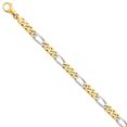 thumbnail image 1 of 14k Yellow and White Gold Two-tone 7.85mm Polished Fancy Link Bracelet Length 8 Inch, 1 of 5