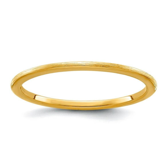 14k Solid Yellow Gold 1.2mm Half Round Satin Stackable Band Ring Size 9.5 Stackable Ring for Women and Men