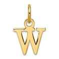 thumbnail image 1 of 14k Solid Yellow Gold Cutout Letter W Initial Pendant Necklace 15mm Long 0.7mm Thick Pendant for Women, 1 of 2