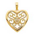 thumbnail image 1 of 14k Solid Yellow Gold Fancy Love Heart Pendant Necklace 17.96mm Wide 0.67mm Thick Pendant for Women, 1 of 2