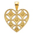thumbnail image 1 of 14k Solid Yellow Gold Fancy Love Heart Pendant Necklace 18.82mm Wide 0.85mm Thick Pendant for Women, 1 of 2