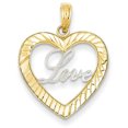 thumbnail image 1 of 14k Yellow Gold Rhodium D.C LOVE Heart Pendant, 1 of 3
