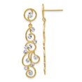thumbnail image 1 of 14k and Rhodium Filigree Dangle Earrings in 14k Yellow Gold w/ Rhodium Plating, 1 of 3