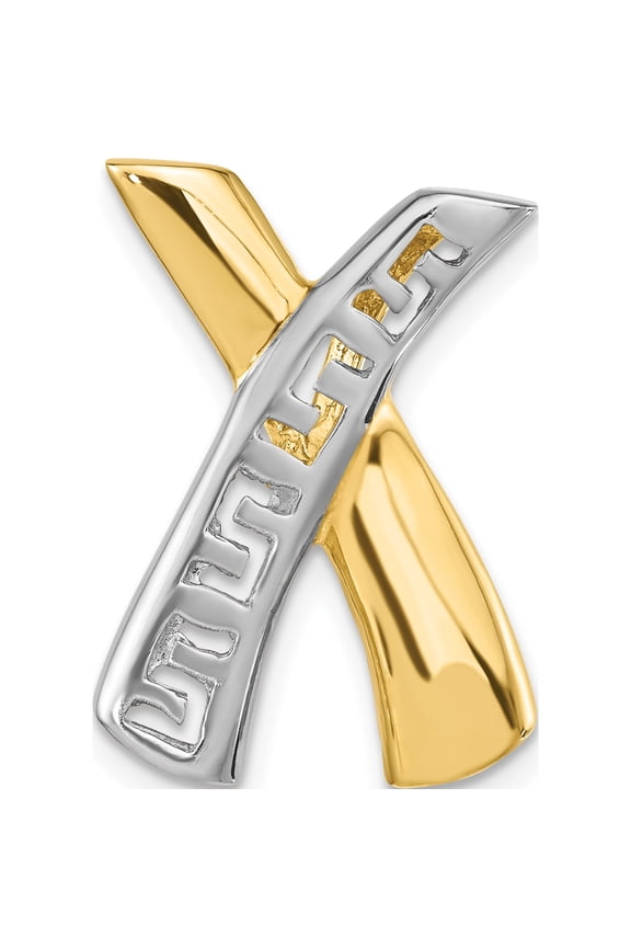 14k and Rhodium Greek Key Slide Yellow Material Heirloom Classic Refined An unforgettable keepsake to treasure forever