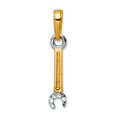 thumbnail image 1 of 14k and White Rhodium Sparkle-Cut Wrench Pendant Necklace 20.52x4mm Wide 1.18mm Thick Pendant for Women, 1 of 2