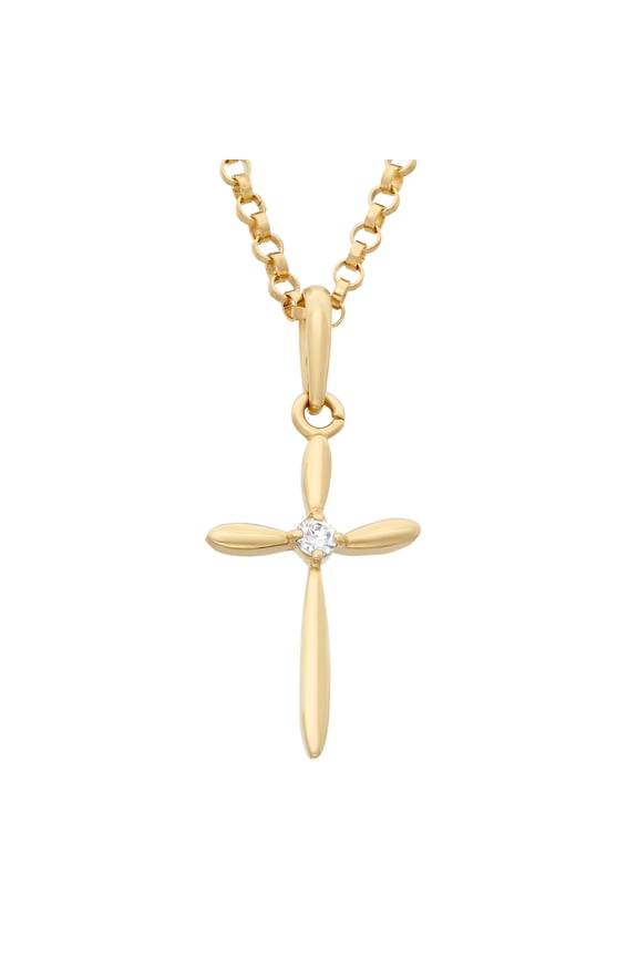 14k gold cross pendant with gold-filled chain