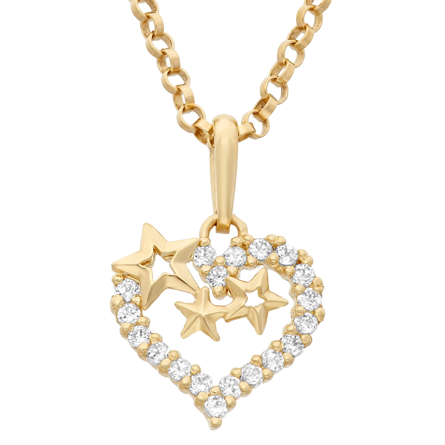 14k gold heart pendant with gold-filled chain