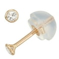 thumbnail image 1 of 14k gold kid's 0.05 cttw diamond bezel studs, 1 of 1