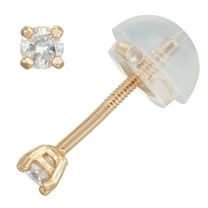 14k gold kid's 0.1 cttw diamond stud earrings