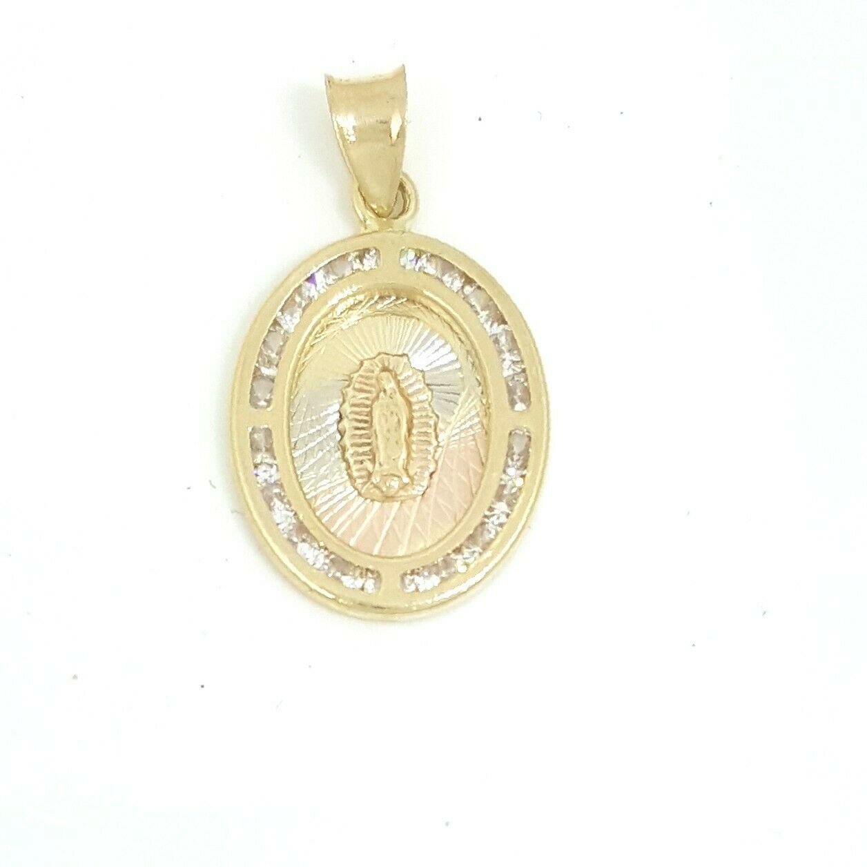 14k gold oval virgin Mary Guadalupe pendant charm religious gift ...