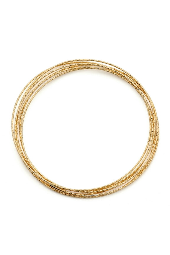 14k gold plated Sterling silver stack diamond-cut bangles