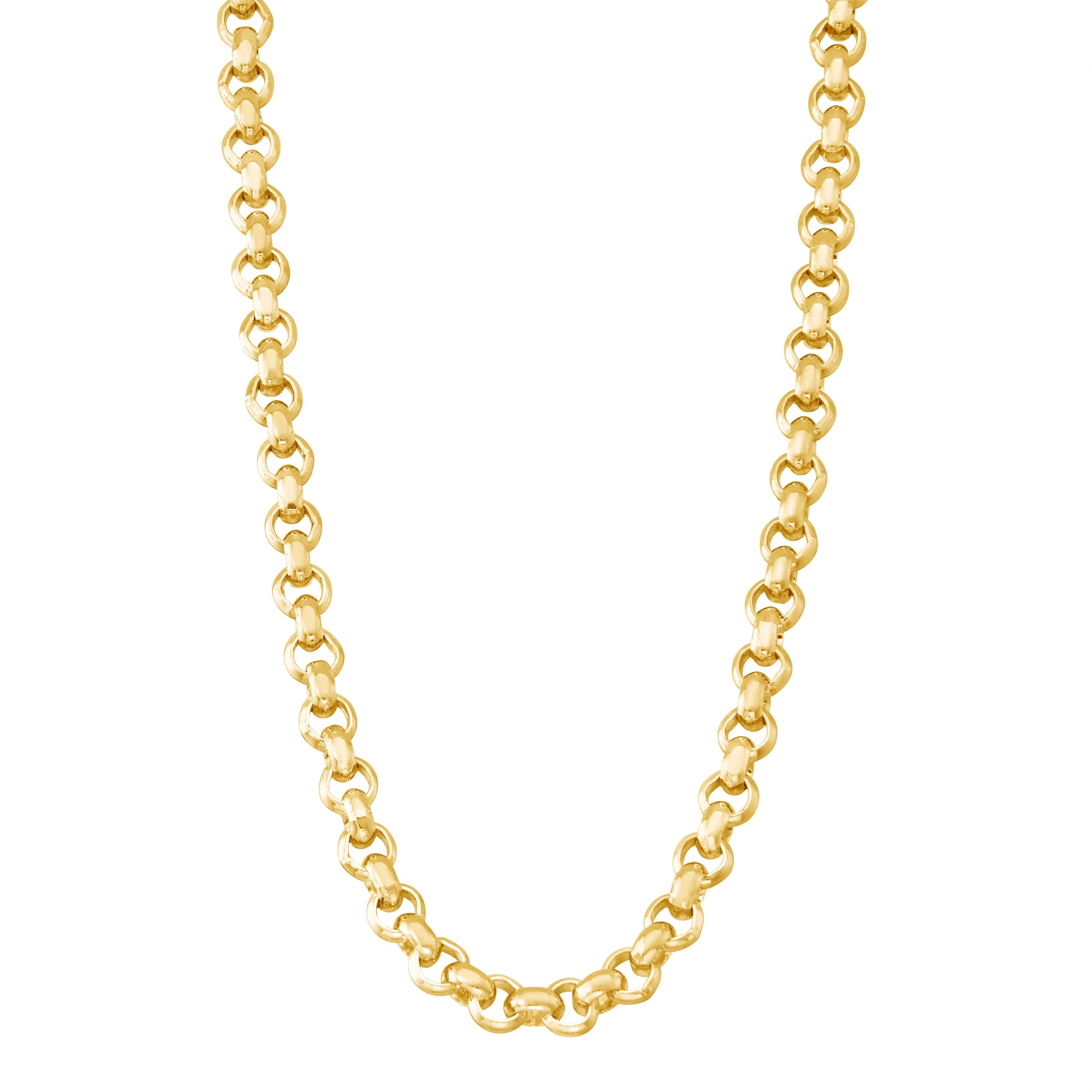 14k gold plated silver Men's 22" rolo chain necklace
