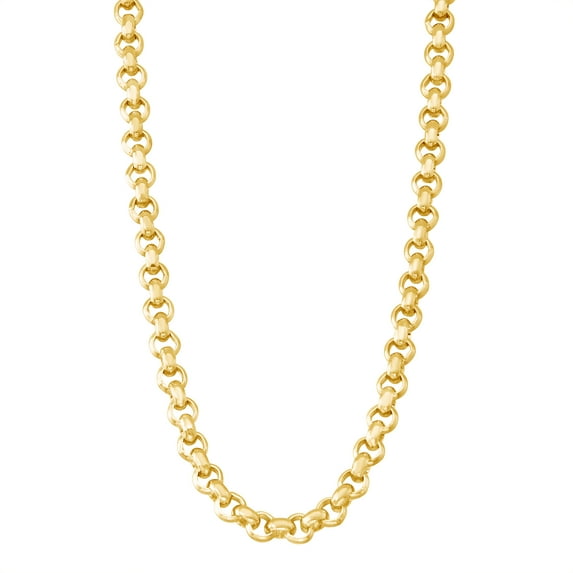 14k gold plated silver Men's 22" rolo chain necklace