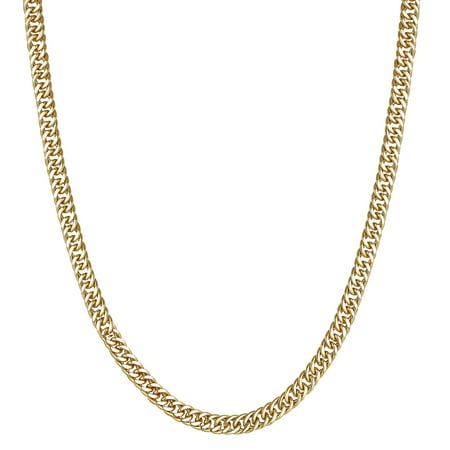 14k gold plated silver men's 20" double curb chain necklace