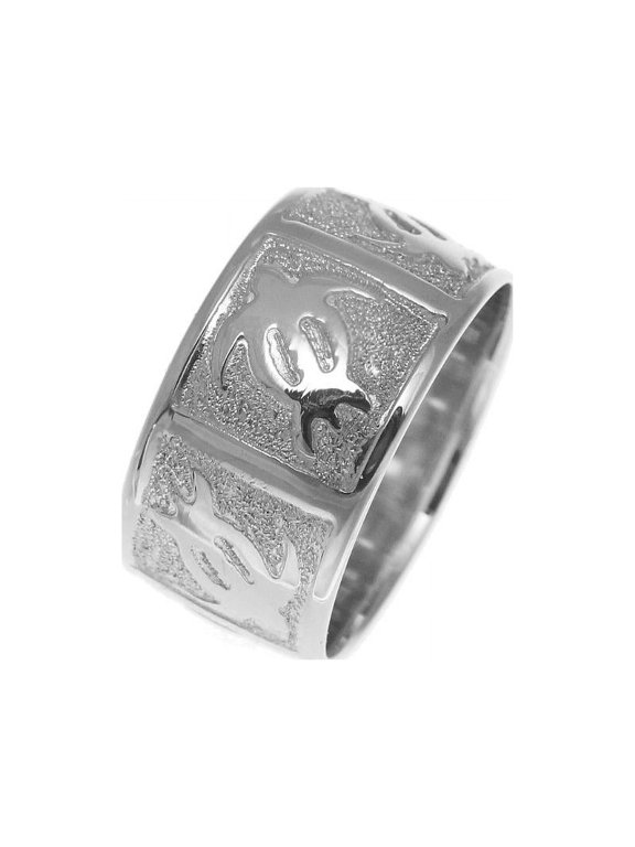 14k solid white gold 8mm custom made Hawaiian honu turtle personalized ring size 10