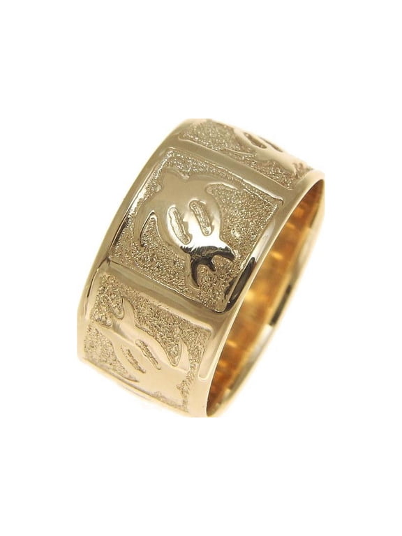 14k solid yellow gold 10mm custom made Hawaiian honu turtle personalized ring size 8