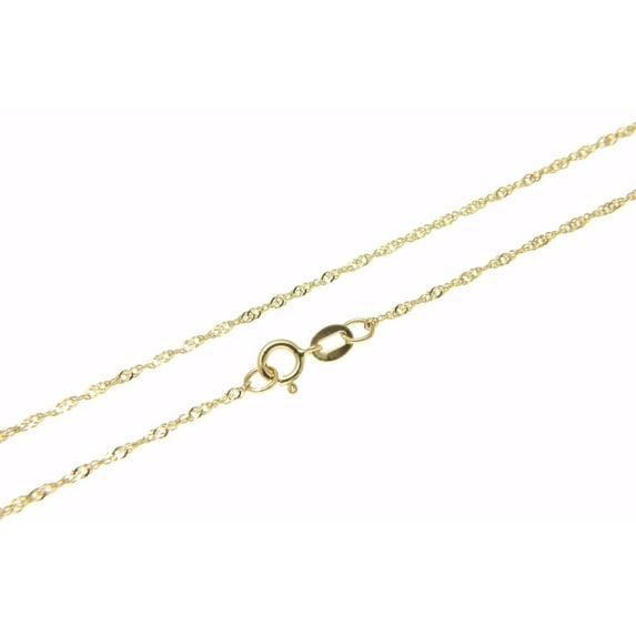 14k solid yellow gold 1mm singapore chain necklace 16"