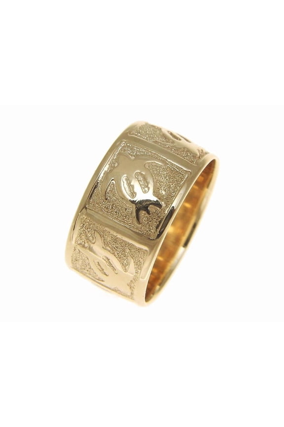 14k solid yellow gold 8mm custom made Hawaiian honu turtle personalized ring size 5