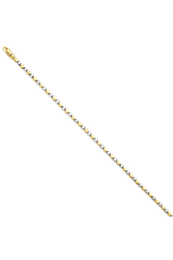 14k two-tone 2.5mm Fancy Link Chain