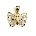 thumbnail image 1 of 14k two tone solid Gold butterfly full body Pendant charm fine gift jewelry 1g, 1 of 12