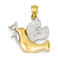 thumbnail image 1 of 14k w/Rhodium Peace Dove Pendant in 14k Yellow Gold w/ Rhodium Plating, 1 of 3