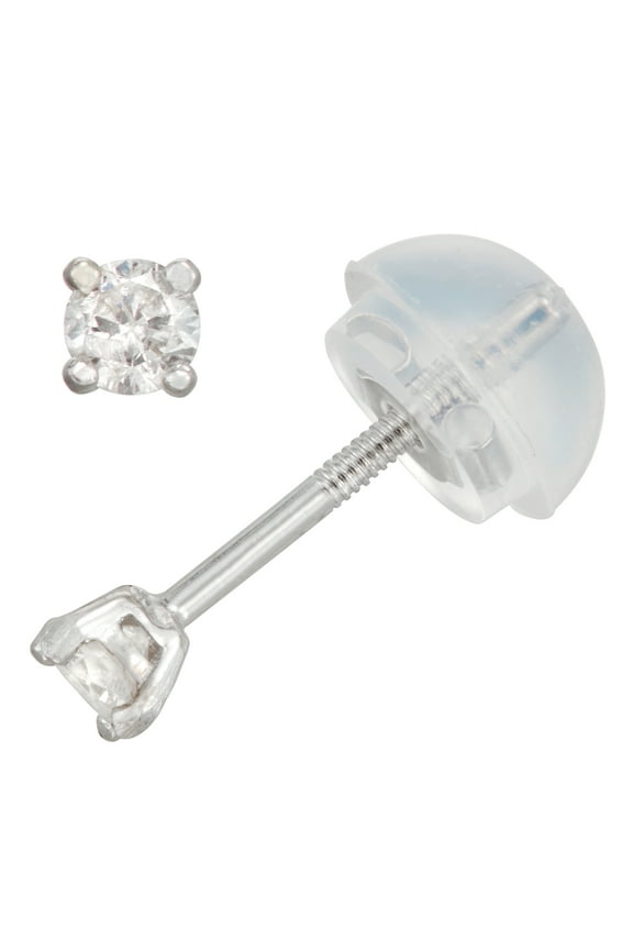 14k white gold kid's 0.1 cttw diamond earrings