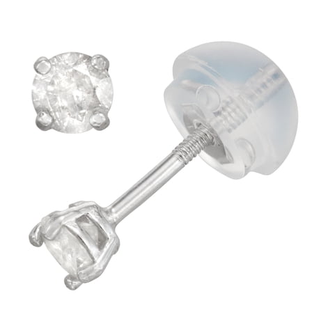 14k white gold kid's 0.2 cttw diamond earrings