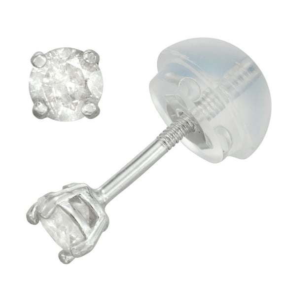 14k white gold kid's 0.2 cttw diamond earrings