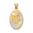 thumbnail image 1 of 14K w/Rose and White Rhodium D/C  Baptism Oval Pendant K5681, 1 of 4