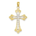 thumbnail image 1 of 14k with Rhodium Textured Cross Pendant, 1 of 1
