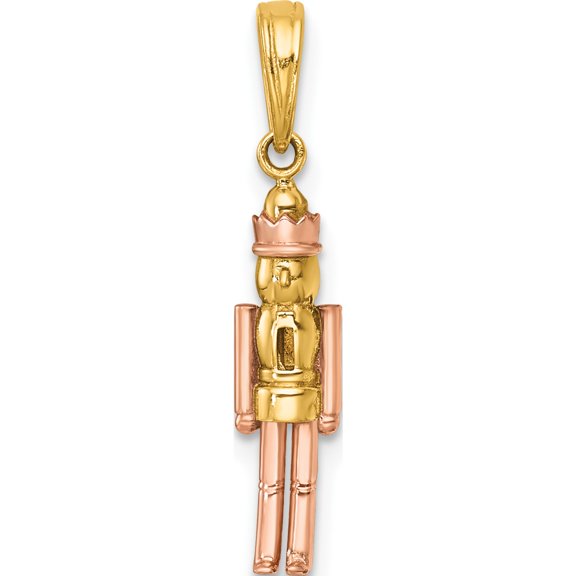 14k with Rose-plating Polished Nut Cracker Charm Yellow Gold Material Luxurious Glistening Charming Bring sparkle and sophistication to your day