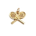 thumbnail image 1 of 14k yellow Gold Tiny Tennis Racket Pendant charm sport game fine jewelry 1.5g, 1 of 12