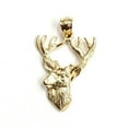thumbnail image 1 of 14k yellow Gold deer buck male head Hunting Pendant charm gift jewelry 2g, 1 of 12