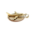thumbnail image 1 of 14k yellow Gold solid Airplane Aviation 3D pendant charm gift fine jewelry 3.4g, 1 of 12