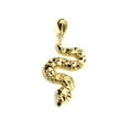 thumbnail image 1 of 14k yellow gold Rattle snake reptile Pendant charm diamond cut fine jewelry 1.7g, 1 of 12