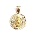 thumbnail image 1 of 14k yellow gold round virgin Mary Guadalupe religious pendant diamond cut 2.5g, 1 of 12