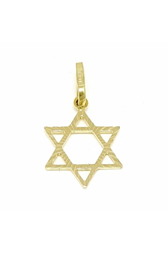 14k yellow gold star of David Jewish Israel charm pendant religious jewelry 0.6g