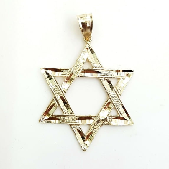 14k yellow gold star of David Jewish Israel charm pendant religious jewelry 4.6g