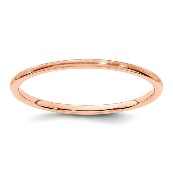 14kr 1.2mm Half Round Satin Stackable Band Ring Size 9.5 Stackable Ring for Women and Men