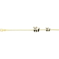 thumbnail image 1 of 14kt Gold 6" Yellow Finish Element-1:10x9mm+Element-2:7x6mm Shiny Panda Bear Animal Bracelet with Lobster Clasp, 1 of 3