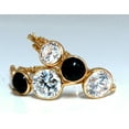 thumbnail image 1 of 14kt Gold CZ's Jet Black Onyx Hoop Earrings, 1 of 3