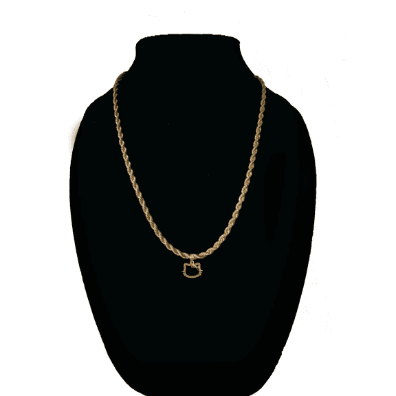 14kt Bonded Gold Chain Necklace, Cuban Chain Hello Kitty Necklaces for Women and Men, Best Christmas Gift for, Her, Him - 14kt Bonded Gold Jewelry by Artisan Jeweler