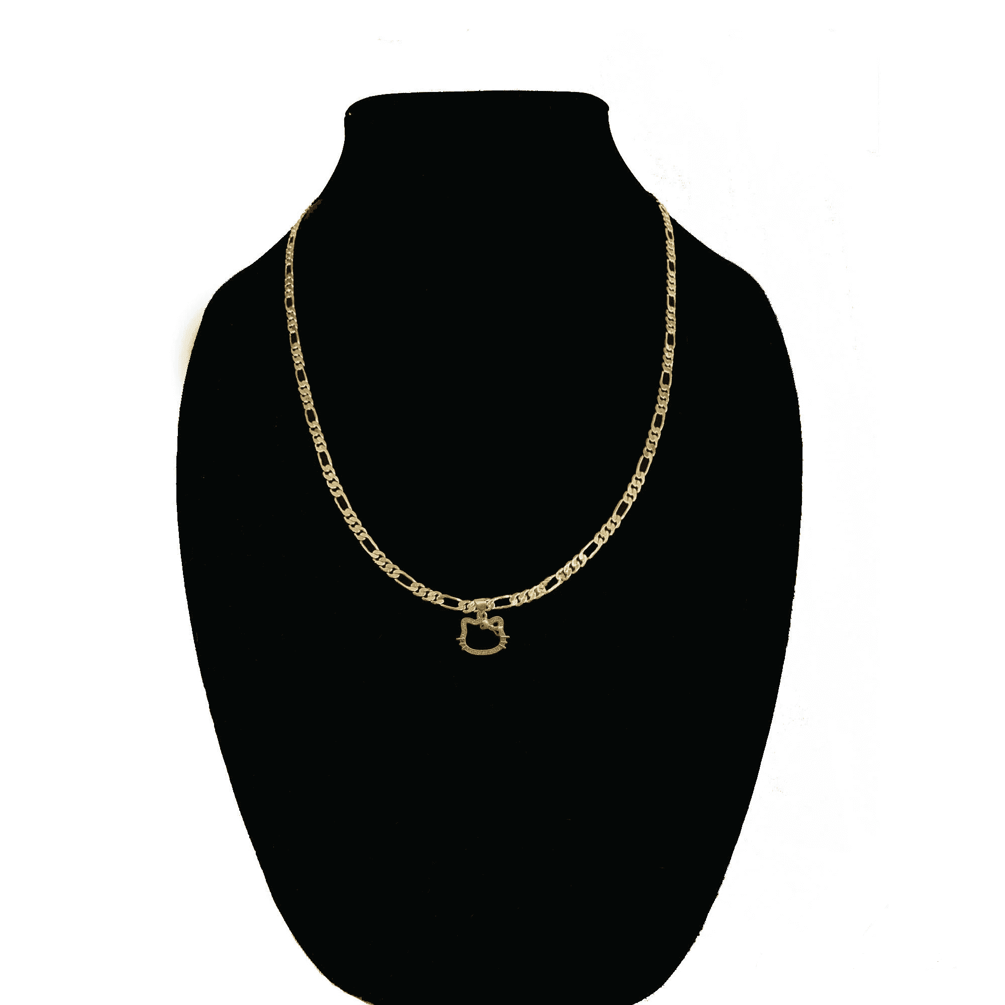 14kt Gold Chain Necklace, Figaro Chain Hello Kitty Necklaces for Women and Men, Best Christmas Gift for, Her, Him - 14kt Bonded Gold Jewelry by Artisan Jeweler