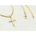 thumbnail image 1 of 14kt Gold Chain Necklace, Mariner Chain Nugget Cross Necklaces for Women and Men, Best Christmas Gift - 14kt Bonded Gold Jewelry by Artisan Jeweler, 1 of 5