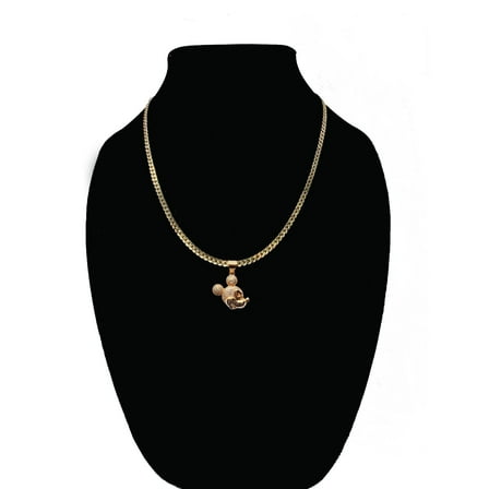 14kt Gold Chain Necklace, Rope Chain Mickey Mouse Head Necklaces for Women and Men, Best Christmas Gift for,Her, Him - 14kt Bonded Gold Jewelry by Artisan Jeweler